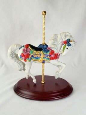 Vintage Franklin Mint Carousel Enchantment Porcelain Horse 1988 Lynn Lupetti